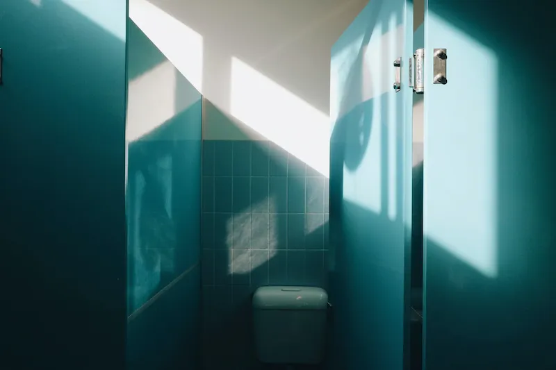 metal bathroom stall painted